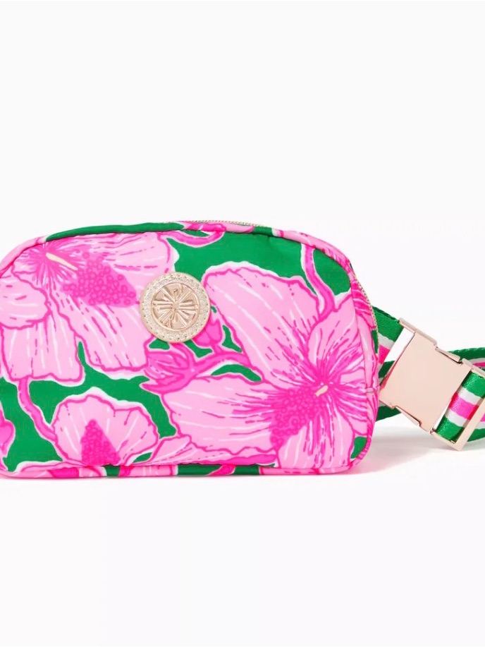 Nwt Lilly Pulitzer Jeanie Belt Bag, Kelly Green Hibis Kiss